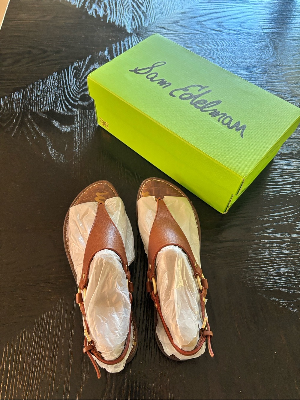 Sam Edelman Brown Leather Thong Sandals - Picture 6 of 6